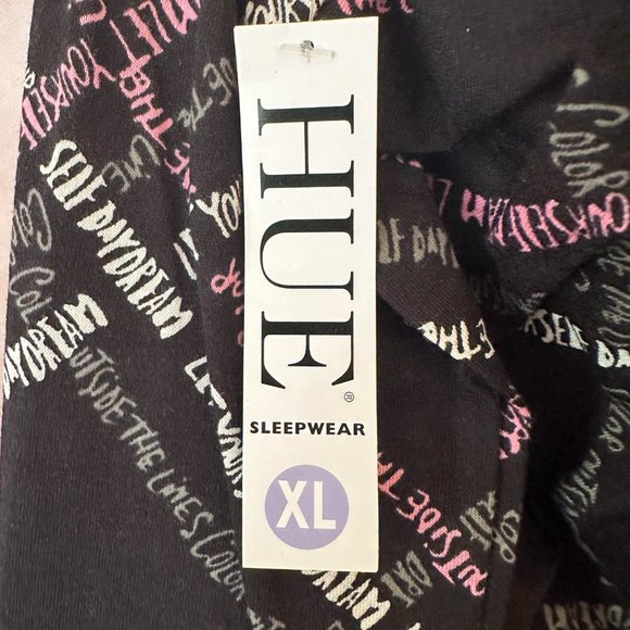 1081  HUE SCRIPTED PATH PANT  XL  Lounge pants  NWT - Picture 6 of 9